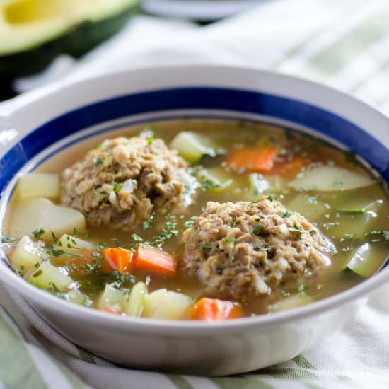 Vegan Mexican Meatball Soup