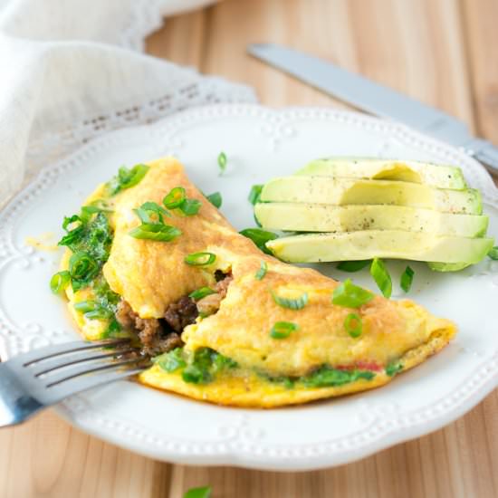 Kale and Sausage Omelet