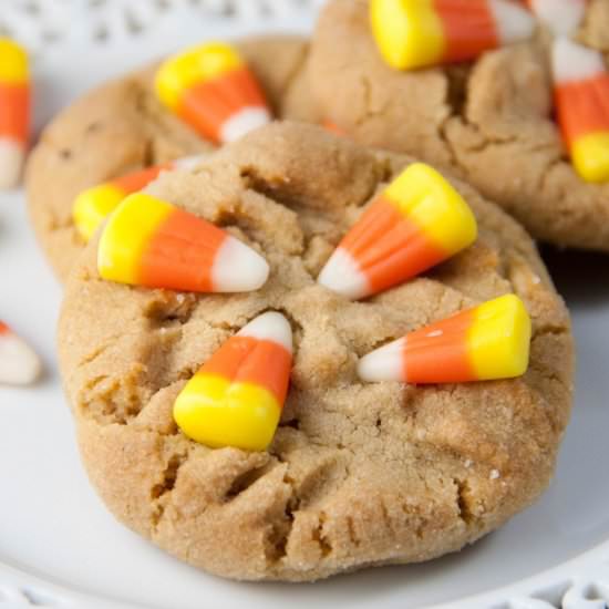 Candy Corn Peanut Butter Cookies