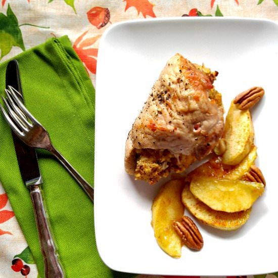 Apple Pecan Stuffed Pork Chops