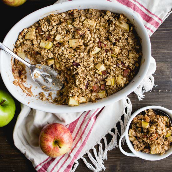 Apple + Bacon Baked Oatmeal