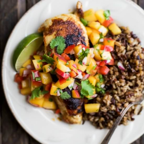 Pan Seared Chicken with Peach Salsa