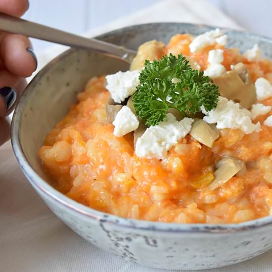 Healthy Pumpkin and Feta Risotto