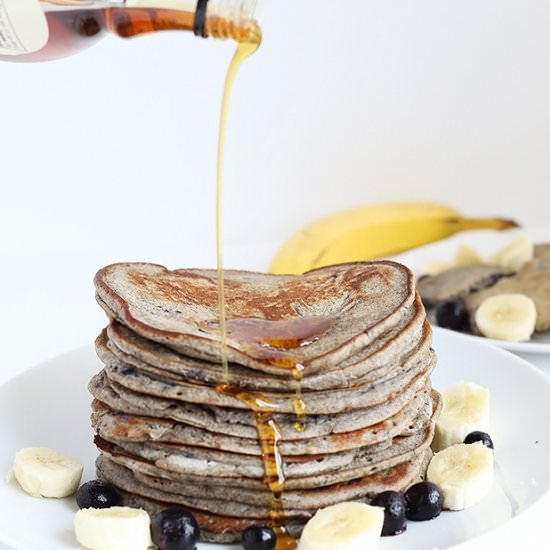 Blueberry Banana Buckwheat Pancakes