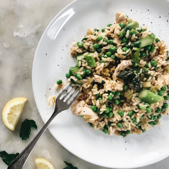 Spring Risotto with Chicken