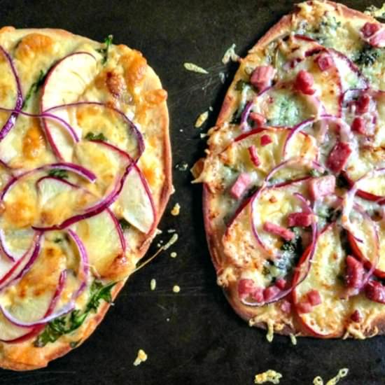 Easy Apple & Cheese Flatbreads