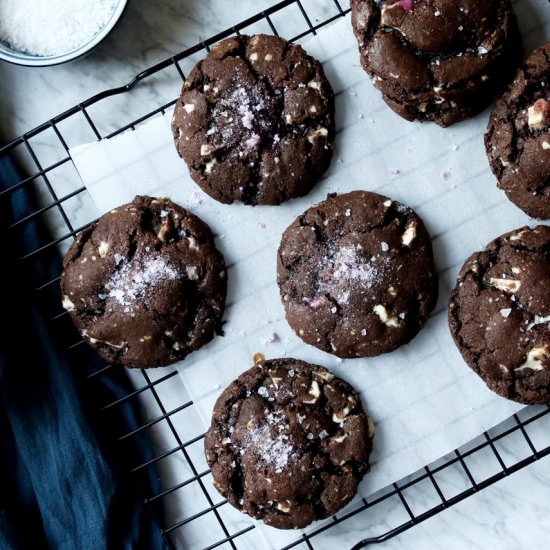 Salted Dark Chocolate Violet Cookie