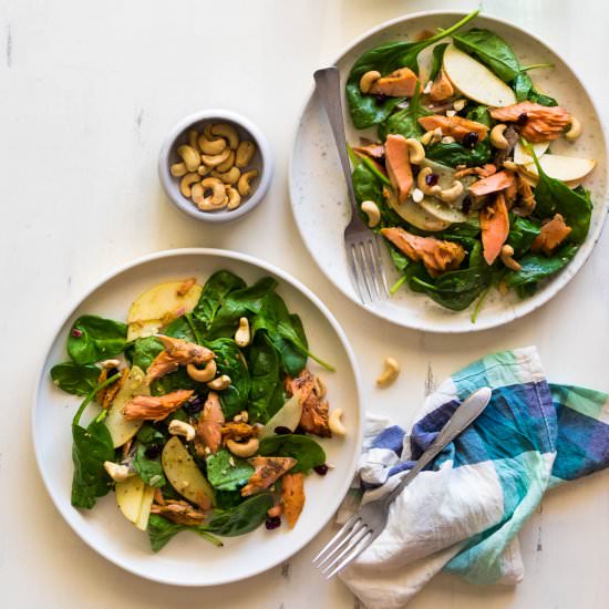 Curry Salmon Salad with Spinach