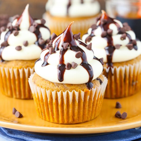 Pumpkin Chocolate Chip Cupcakes