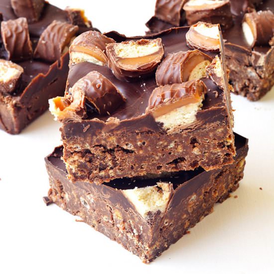 No Bake Twix Chocolate Slice