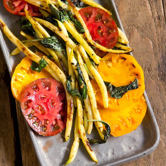 Pole Beans and Heirloom Tomatoes