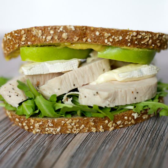 Roast Turkey, Apple, Brie Sandwich