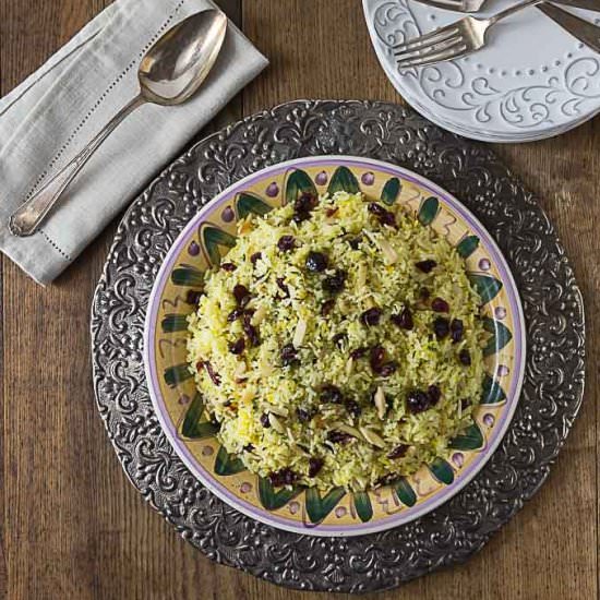 Saffron Rice with Dried Cranberries