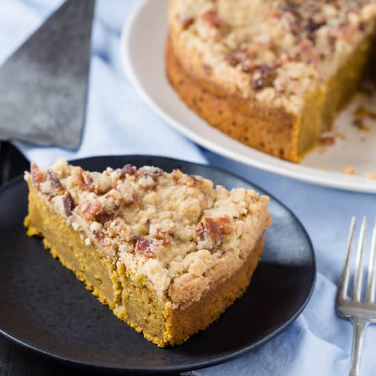 Pumpkin Cake with Bacon Streusel