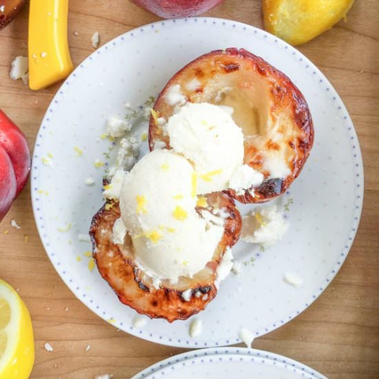 Broiled White Nectarines