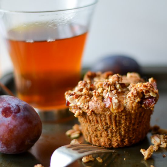 Healthy Plum Crumble Cupcake