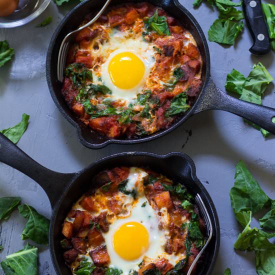 Chorizo Pizza Hash with Eggs