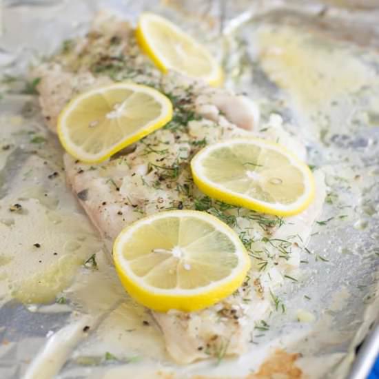 Baked Haddock with Onions and Herbs