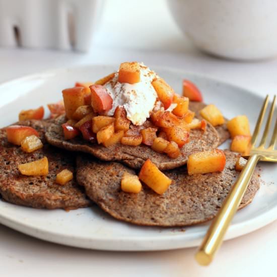 Vegan Apple Buckwheat Pancakes