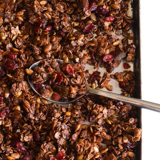 Chocolate Pumpkin Seed Granola