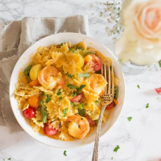 Creamy Shrimp Pumpkin Sage Pasta