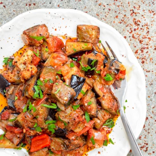 Turkish eggplant in tomato sauce