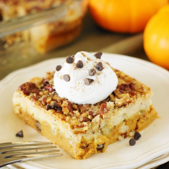 Chocolate Chip Pumpkin Dump Cake