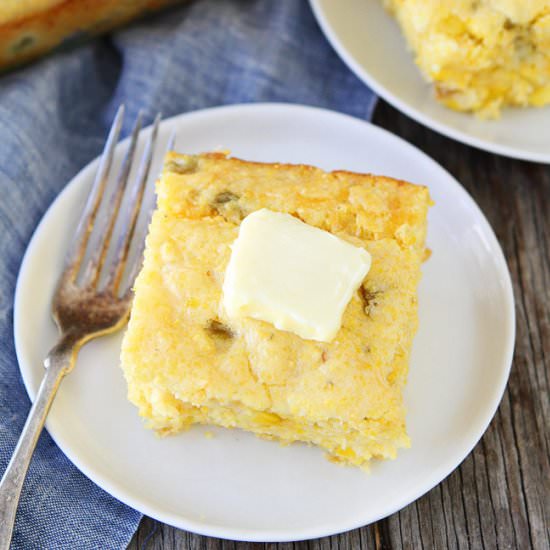 Green Chile Cheddar Cornbread