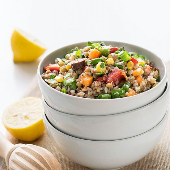 Buckweat lentil salad