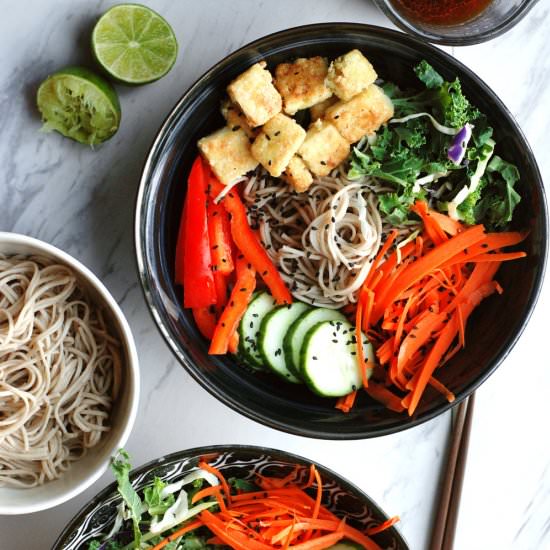 Crispy Tofu Noodle Bowl