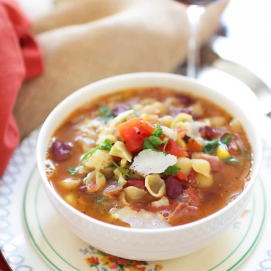 Minestrone Soup For One