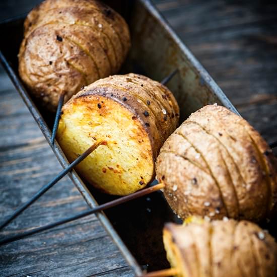 Half Hasselback Potatoes
