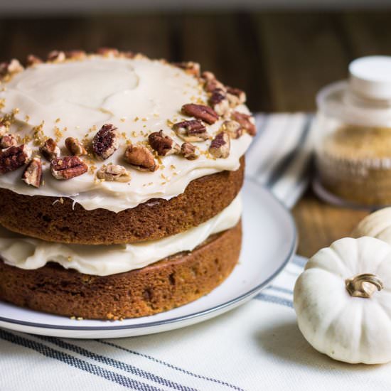 Pumpkin Cake with Maple Frosting