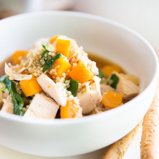 Butternut Squash Quinoa Chicken Soup
