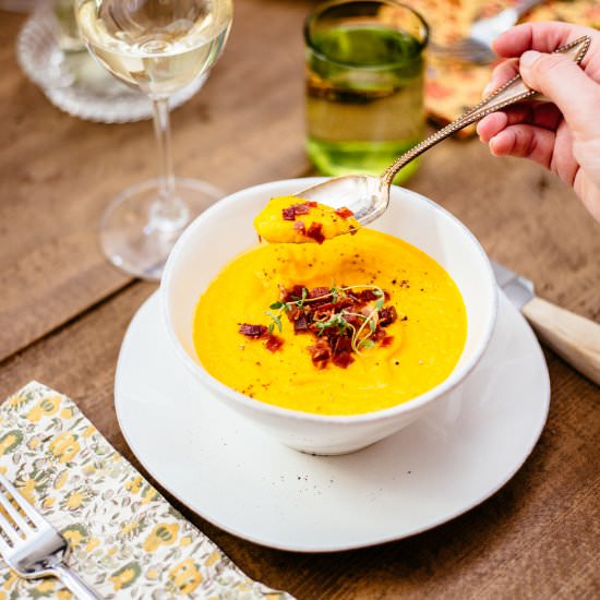 Roasted Kabocha Squash Soup