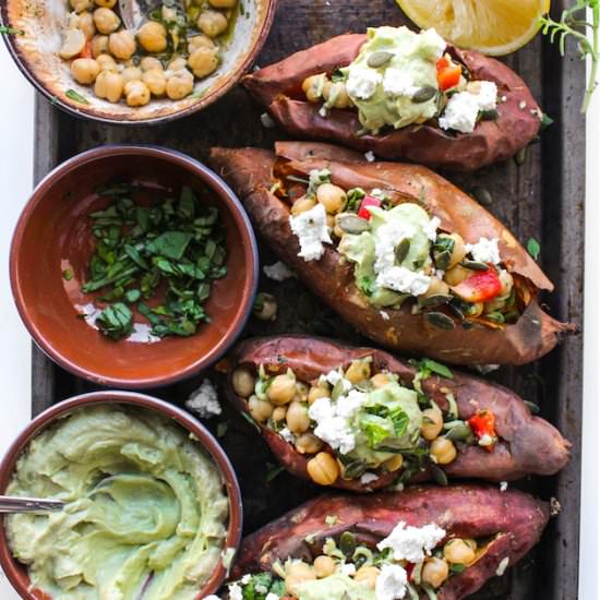 Mediterranean Stuffed Sweet Potato