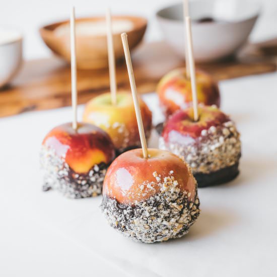Chocolate Pretzel Caramel Apples