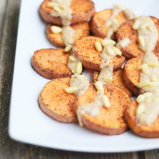 Roasted Yams with Tahini Sauce