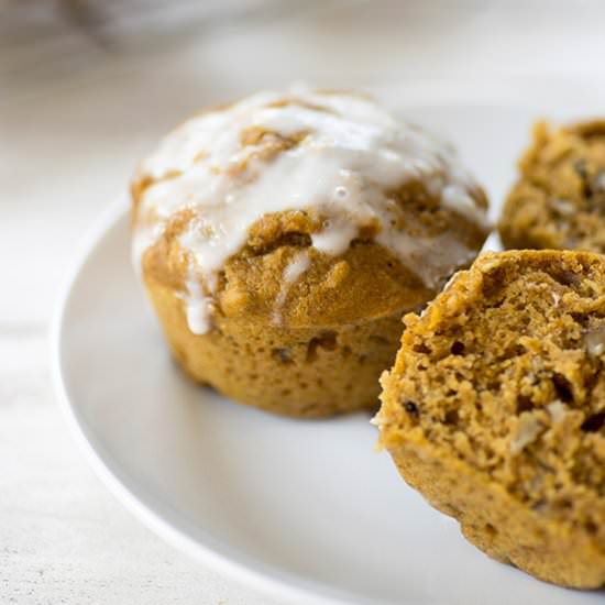 Pumpkin Muffins with Yogurt Glaze