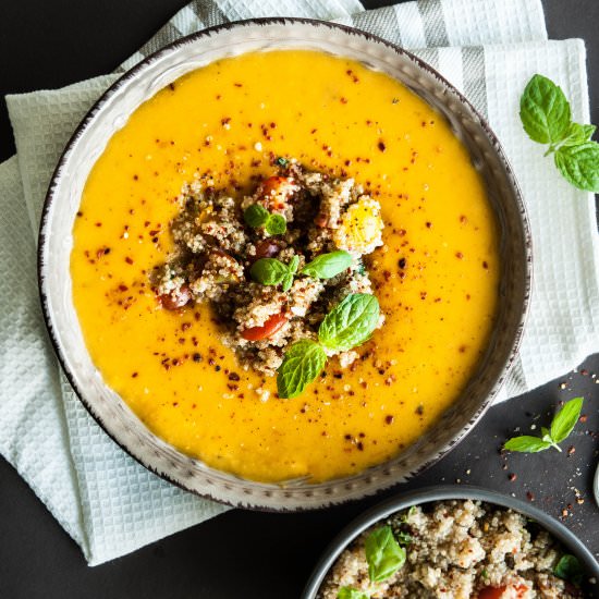 Butternut Pumpkin Soup with Quinoa