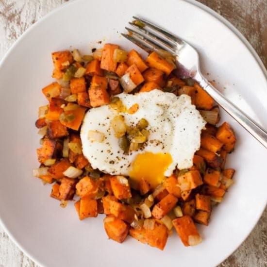 Sweet Potato Hatch Chile Hash