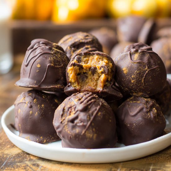 Pumpkin Cookie Dough Truffles