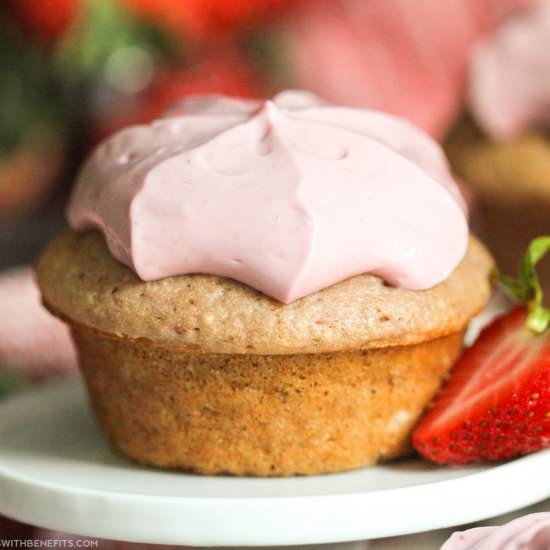 Guilt Free Strawberry Cupcakes