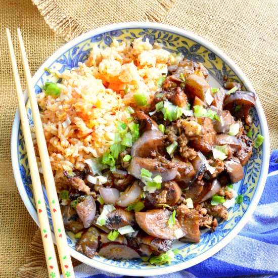 Eggplant with Pork and Garlic