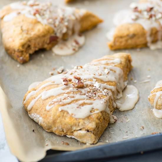Sweet Potato Scones w/ Maple Glaze
