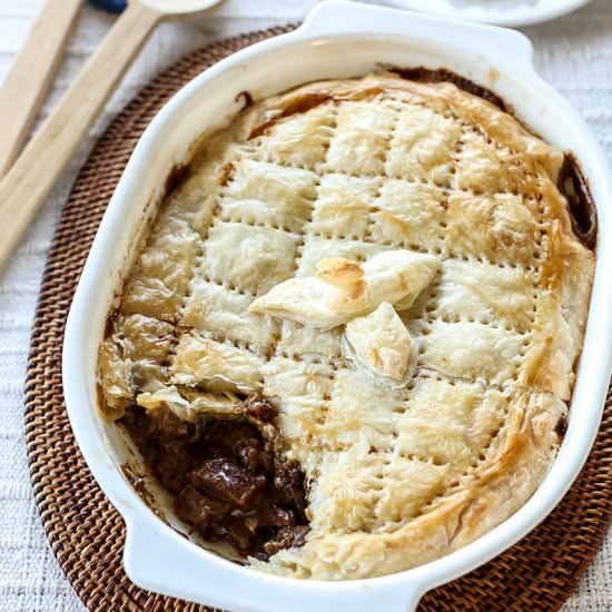 Beef, Mushroom and Cheese Pie