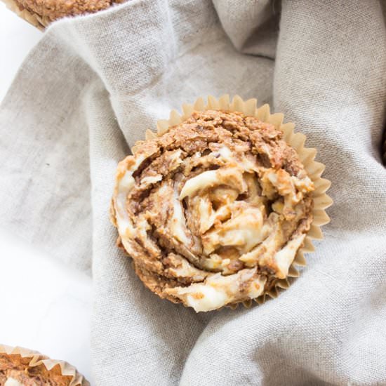 Pumpkin Cream Cheese Swirl Muffins