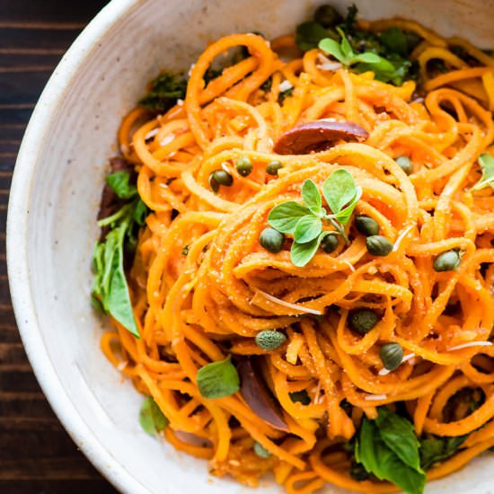 Snappy Sweet Potato Spaghetti Bowls