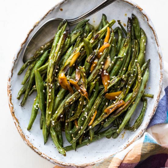 Oven Roasted Green Beans w/ Garlic