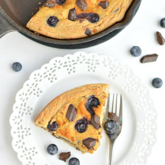 Pumpkin Blueberry Choc Skillet Cake